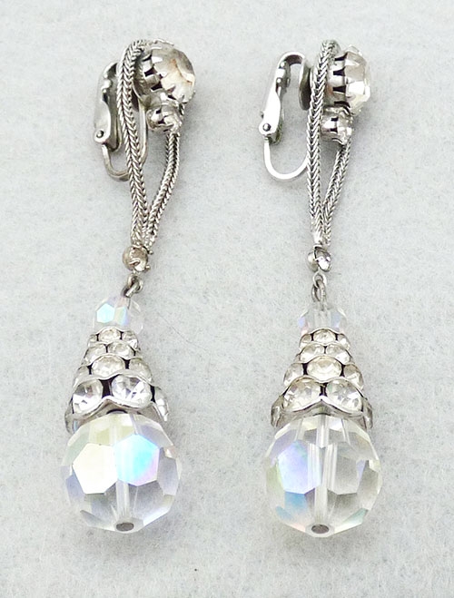 Newly Added Clear Rhinestone and Crystal Pendulum Earrings