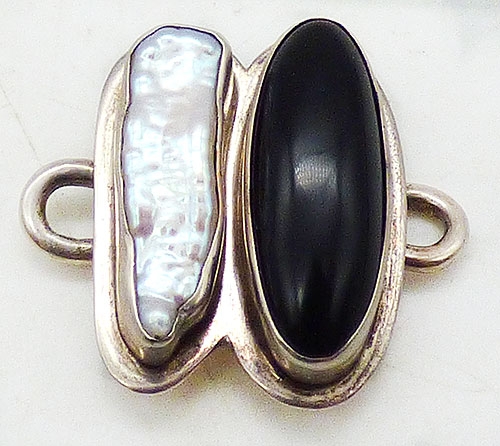 Newly Added Tabra Sterling Onyx and Pearl Charm